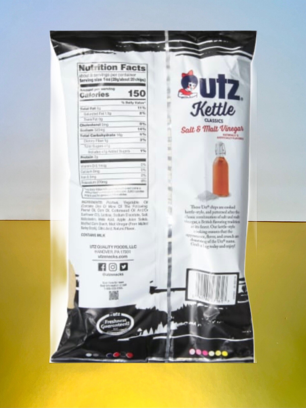 〽️ New Exclusive UTZ Kettle Classics Salt & Malt Vinegar Potato Chips 7.75 oz