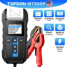🔥TOPDON BT300P 12V Car Heavy Duty Truck Digital Battery Tester With Printer