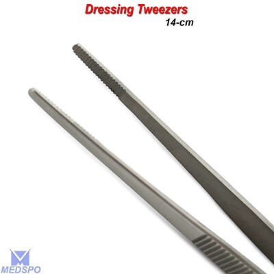 Dental Dressing Tweezers / Forceps - 14cm Surgical Cotton Dressing Instrument (Medspo Brand)
