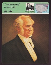 COMMODORE VANDERBILT Cornelius Portrait Railroad Empire STORY OF AMERICA CARD