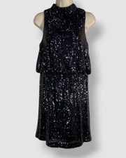 Eliza J Women's Black Sequined Mini Dress Size 10