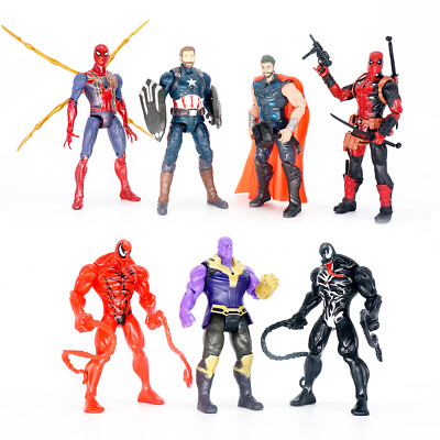 7PCS Marvel Avengers Thanos Venom Thor Captain America 6.7