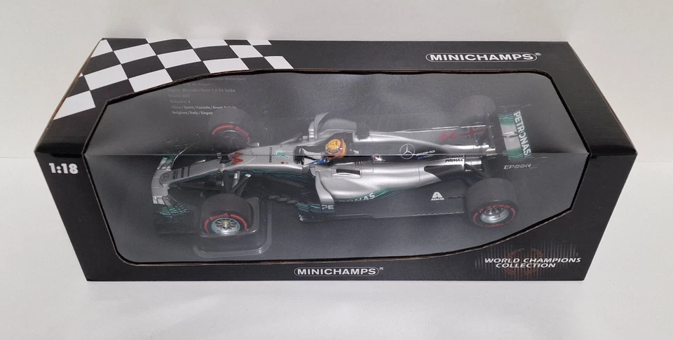 MINICHAMPS SCALA 1:18 MODELLINO AUTO DIE CAST F1 MERCEDES W08 L.HAMILTON GP 2017 - Immagine 2 di 4