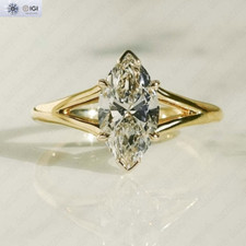 IGI 2.30Ct F VS1 Marquise Lab Grown Diamond E...