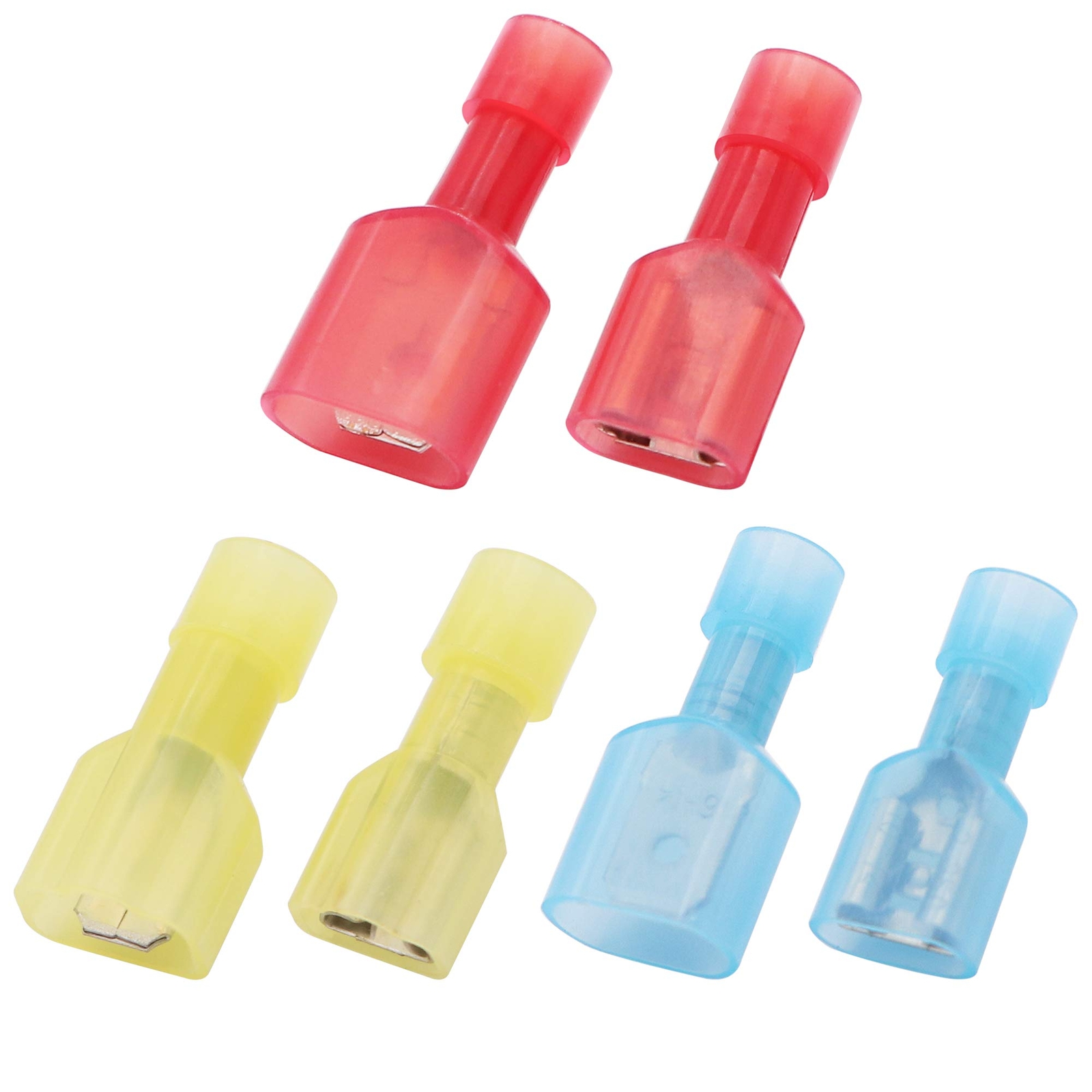 100PCS Spade Disconnect Wire ConnectorsFully Insulated Male Female 10-12 14-