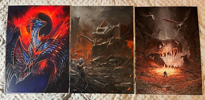 Displate - Dragon Triple Pack (Drachenjäger, Drachenhöhle, Zerstörer der Welten)