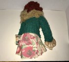 Handmade 12" Cloth Doll Mink Holding 2 Natl Enquirers of Aug 1981 Trump et.al. — photo 3