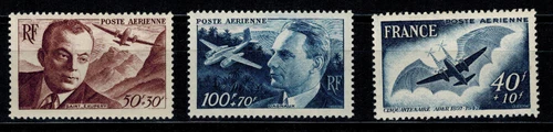 France Stamp Airmail PA No. 21 22 and 23 New ** MNH