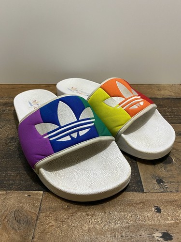 adidas slides rainbow
