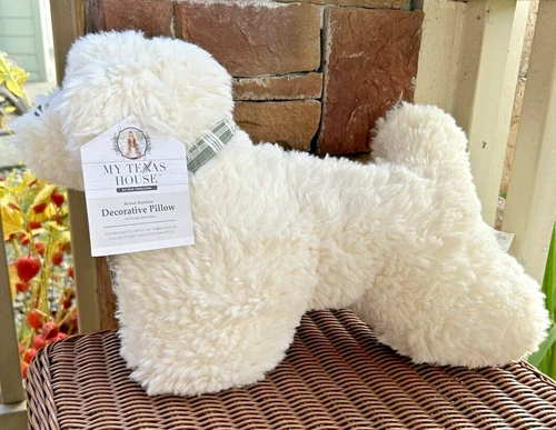 My Texas House Plush Pillow Puppy Dog BONNIE BANDANA Home Decor 17" New (2 avail