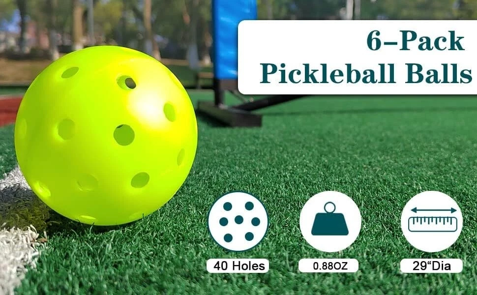Pickleball Set with Net for Driveway, Portable Regulation Size Pickleball Net