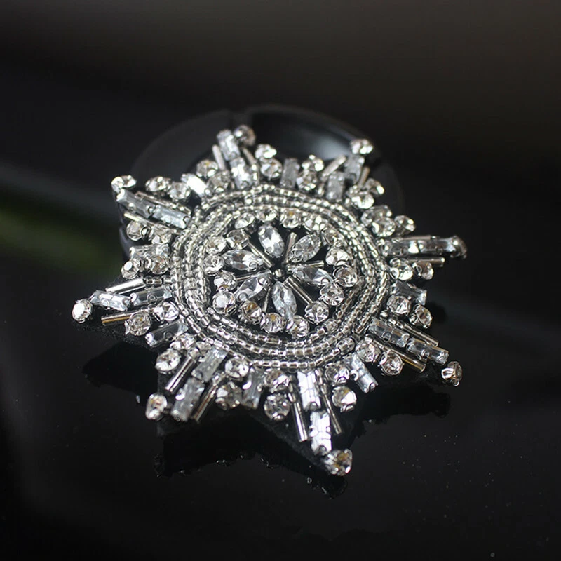 1Pc Beaded Snowflake Patches Sew on Applique Clothing Jacket Bag Decor Badge DIY - Image 3 of 4