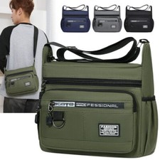 Shoulder Bag Travel Multi Pocket Waterproof Men Cross Body Messenger Handbag UK