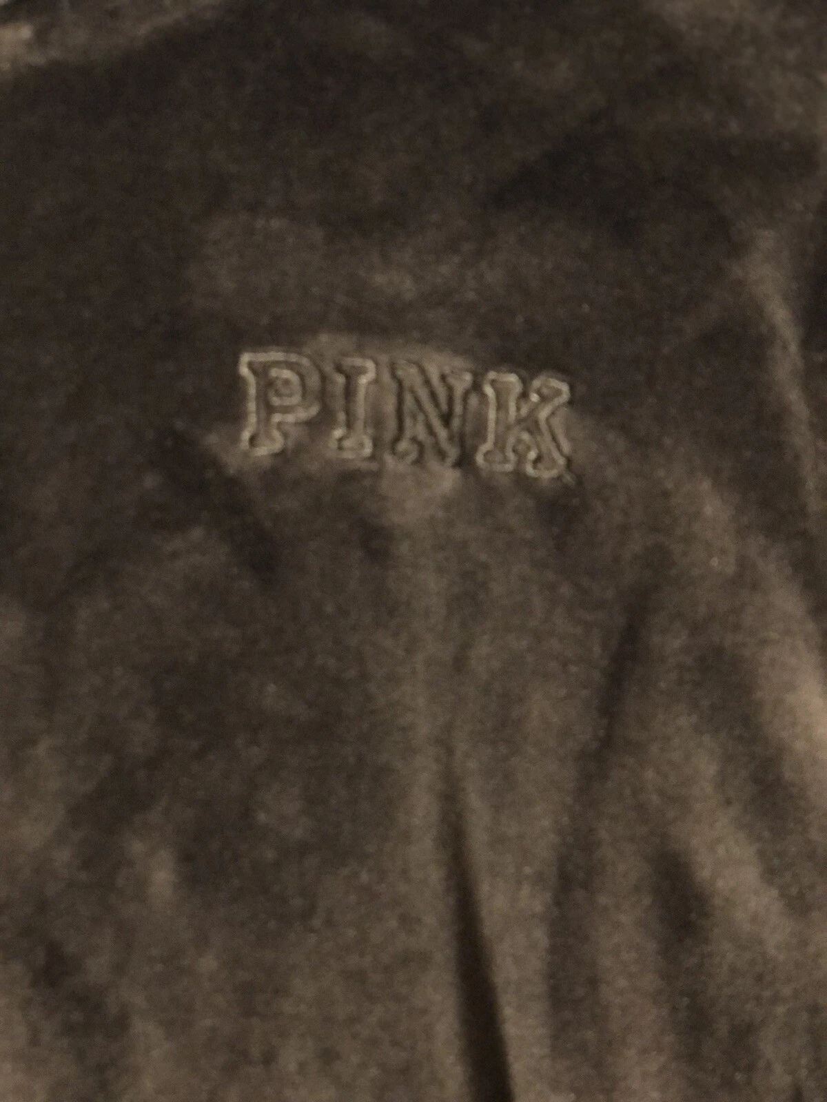 UNDERCOVER Felpa con cappuccio ROSA Victoria's Secret nera velluto con cerniera taglia S P