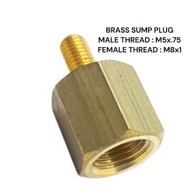 M5x.75 Stecker auf M8x1 Buchse Messing Sumpf Adapter Öltemperaturanzeige Sensor