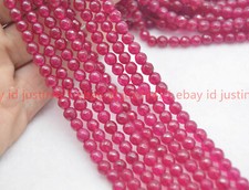 Natural 6mm Faceted Brazil Rose Red Jade Gemstone Round Loose Beads Strand 15''