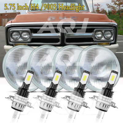 4x 5.75'' 5-3/4'' Round Led Headlight for GMC C15/C1500 Pickup C2500 Suburban