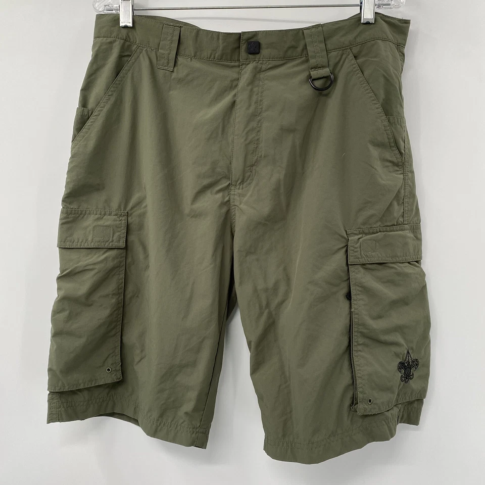 Boy Scouts Of America Men's M Green Nylon Mesh Lined Centennial Uniform Shorts - Image 2 of 4