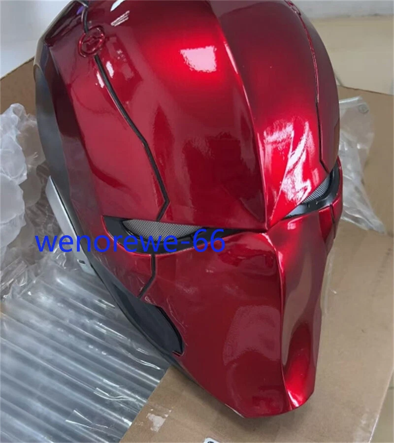 1PC 1/1 Wearable Red Hood Cosplay Helmet Eye Light FPR Mask Adult Halloween Prop - Image 2 of 4