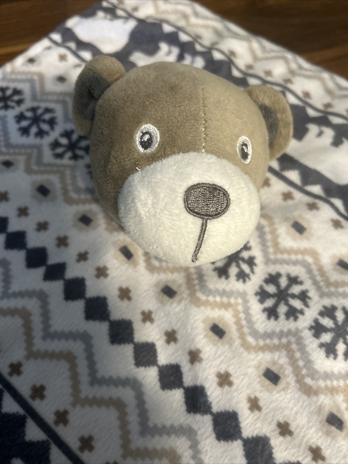 DTU Unique Bear Lovey, Aztec Print, Flannel and Minky