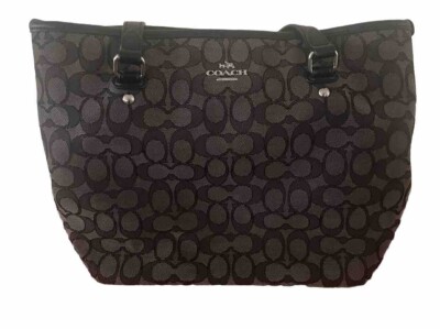 vintage Coach signature Tote bag Studs★ Coach Vintage Signature Stripe Studded Lure Tote Gold 12904