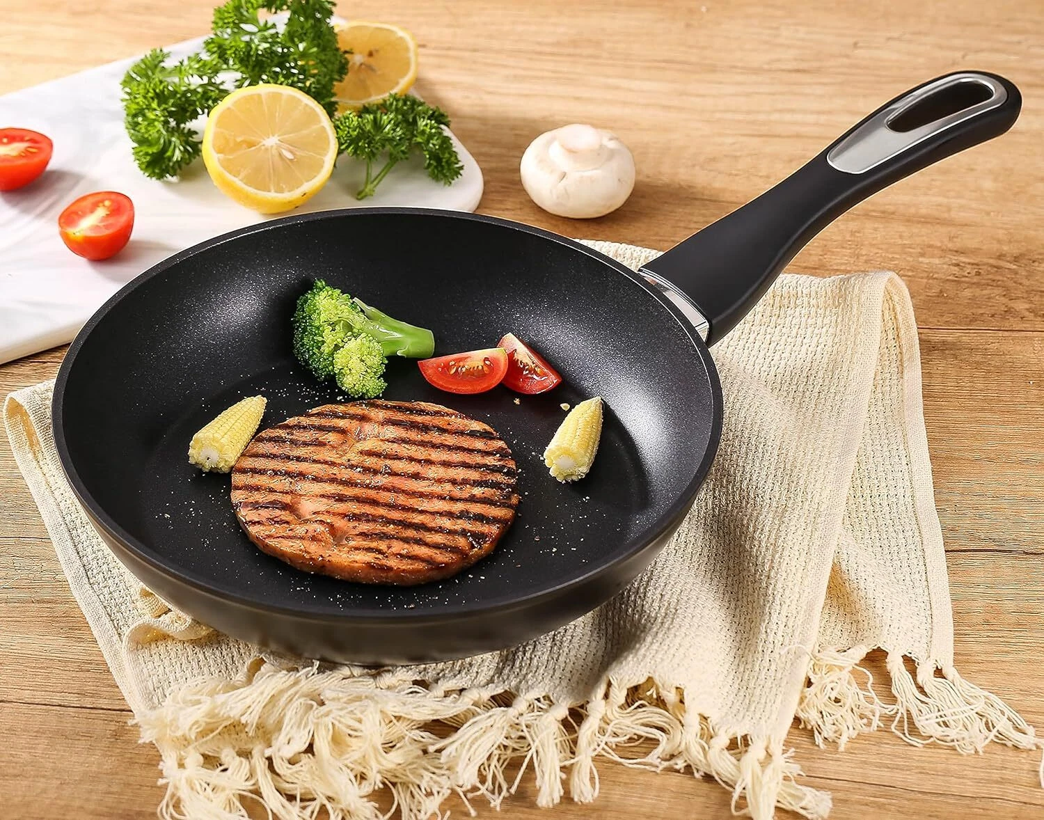Non Stick Deep Frying Pan Kitchen Cooking Fry Pan Gas Electric Induction Hob