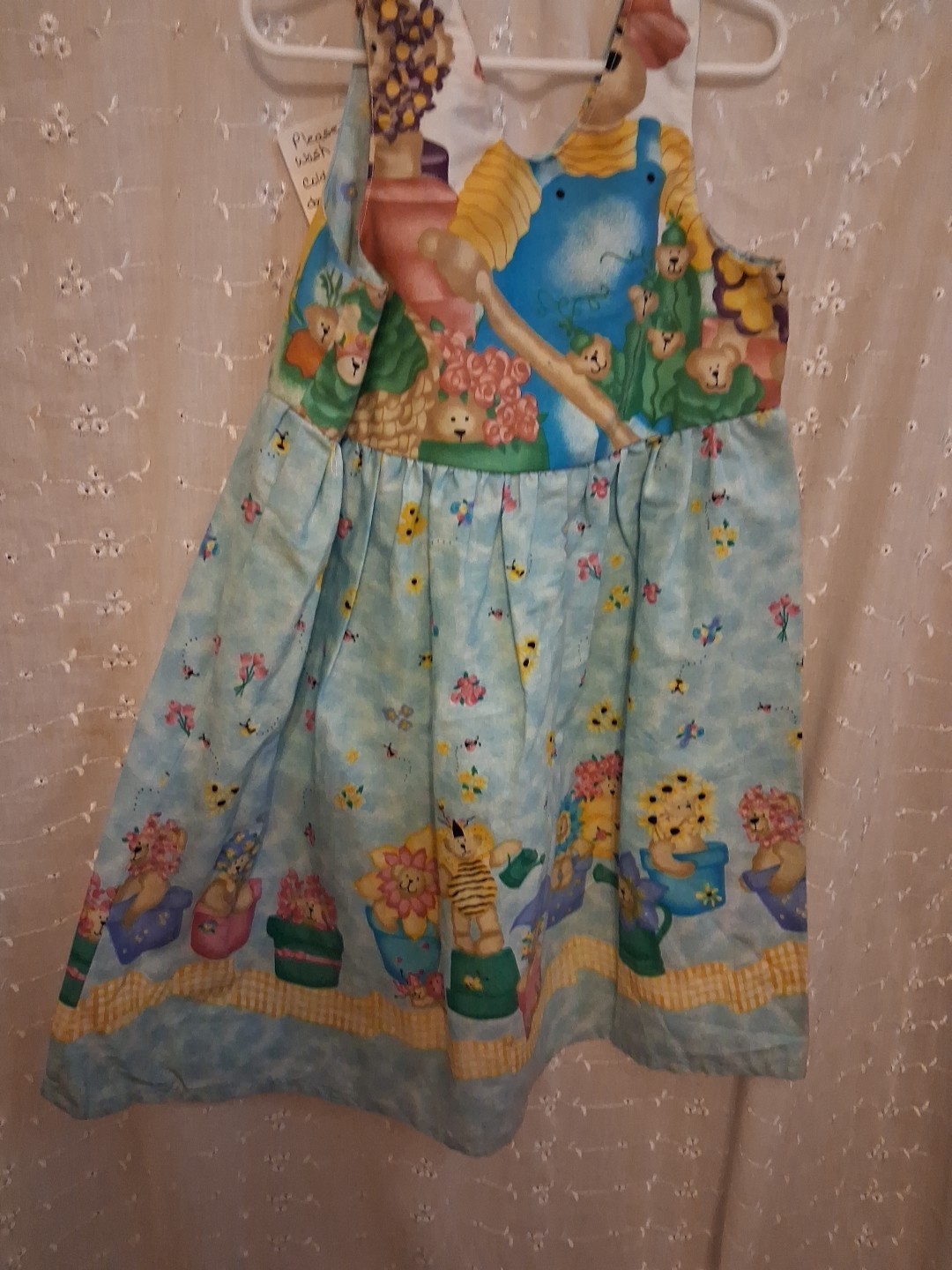 Childrens Size 6 Handmade Dress Made Of 100% Vintage Daisy Kingdom Fabric