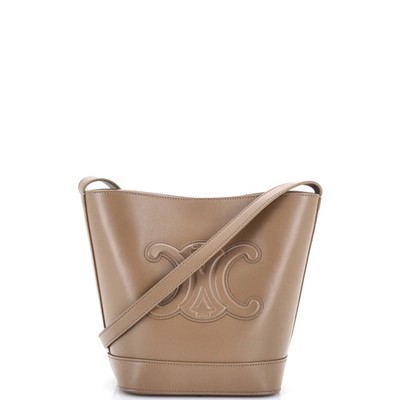 Celine Cuir Triomphe Bucket Bag Leather Small