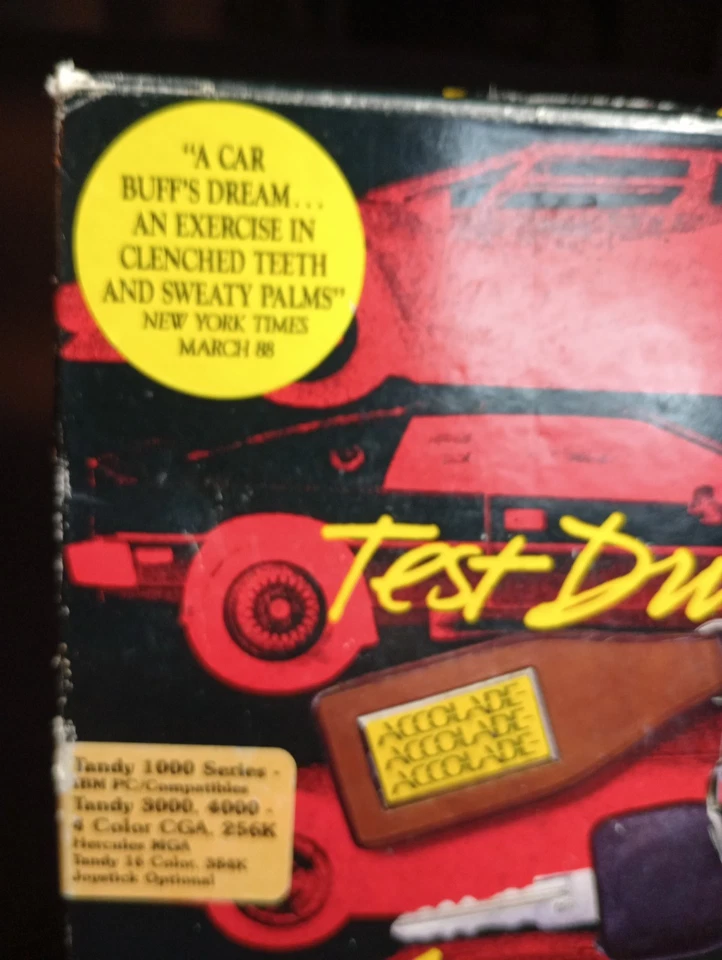 Accolade Test Drive 1987 Vintage IBM PC/XT/AT Tandy Series Racing Game Set Box - Image 3 of 4