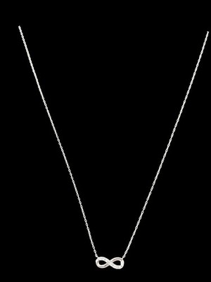 Collar Infinito De Plata Ley 925 Con Circonitas Elegante Joyería Plata Mujer