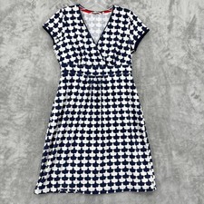 Boden Dress 8 A Line Jersey Knit V Neck Stretch Nautical Casual Comfort Preppy