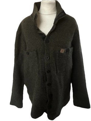 IVANHOE Of Sweden Boiled Wool Shirt Shacket Forest Green Chest Pockets MEDIUM 