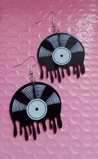 Novelty Vinyl LP Record Dangle Earrings Retro, Kitsch, Kawaii, 