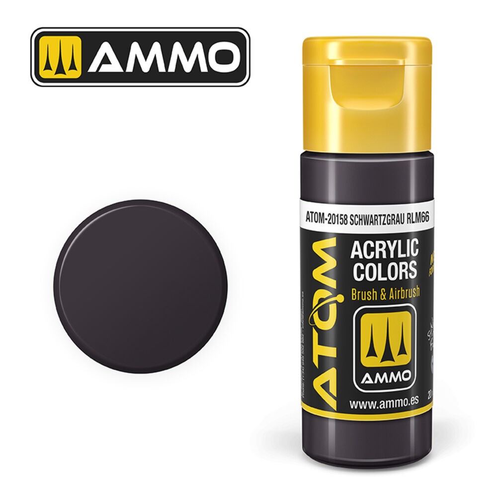 Ammo MIG ATOM-20158 - ATOM COLOR Black Gray 20ml - New