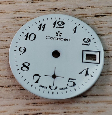 Cortebert Uhr Zifferblatt weiß 20mm
