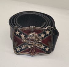 Biker belt Size 85 cm - Genuine leather belt - Vintage 1990