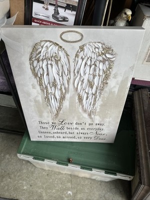Angel Wings Canvas Wall Art White Gold Angel Wings Picture Prints With Missing U