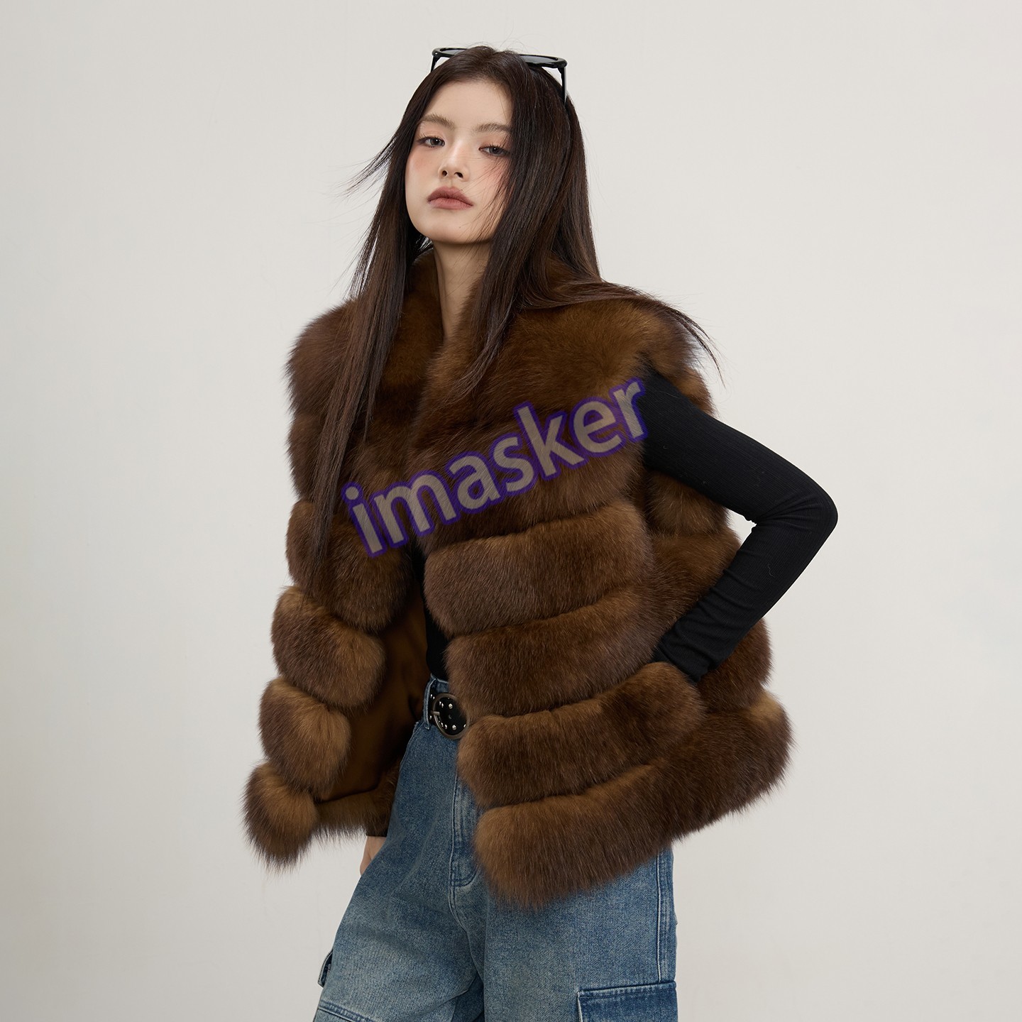Winter Luxury Real Fox Fur Vest Jacket Women Thicken Warm Sleeveless Party Vest