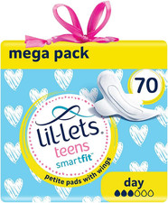 Lil-Lets Teens Day Pads X 70, Petite Towels for Girls & Teenagers, with Wings, f