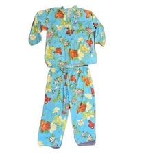 Natori Loungewear Pajama Set  XL Silk Floral 