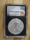 2021-W American Silver Eagle NGC MS70 Burnished Anna Cabral Sig Eagle Landing T2