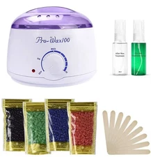 Portable Electric Wax Warmer Kit for Total Body Hair Removal - Melting Pot Ho...