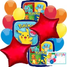 Anagram Pokemon Birthday Party Balloons Bouquet  - Officially Licensed