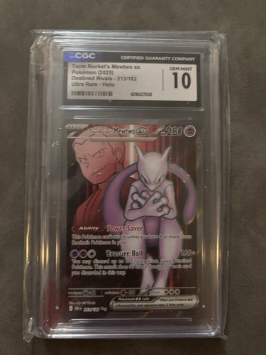 Pokemon Destined Rivals Team Rocket’s Mewtwo Holo Ultra Rare 213/182 *CGC 10*