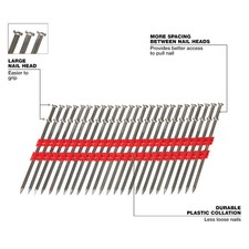 For Milwaukee MDP16D-2000 Plain Flat Head 16D Collated Duplex Nails