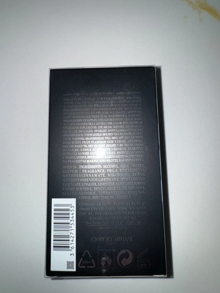 Loción para después del afeitado Armani Acqua Di Gio Profumo 3,4 OZ 100 % AUTÉNTICA Foto 2 de 4