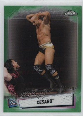 2021 Topps Chrome WWE Image Variations Green Refractor 25/99 Cesaro #IV-22 1l1g