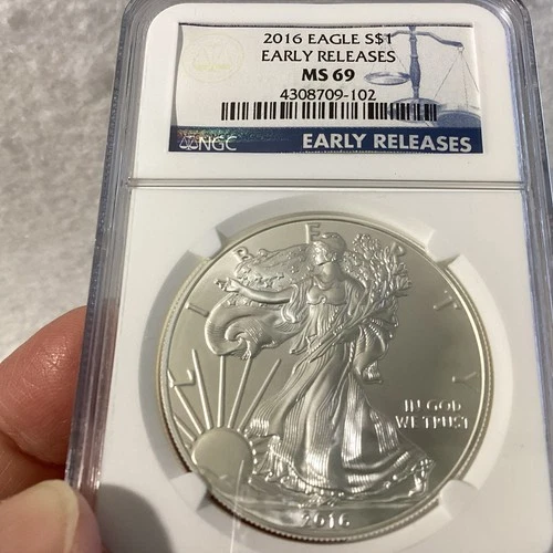 2016 NGC MS69 Silver American Eagle Early Release Blue Label