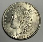 Mint State 1887-P Morgan Silver Dollar (All Original), U.S. $1 Coin MS BU