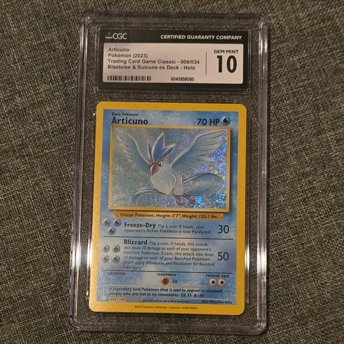 Articuno 009/034 HOLO CGC 10 GEM MINT Rare (Blastoise & Suicune ex Deck)